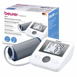 Tensiometru Beurer BM 27 cu control de potrivire a mansetei, validat clinic, pentru circumferinta bratului de 22-42 cm, indicator de risc, detectarea aritmiei, notificarea erorilor de aplicare