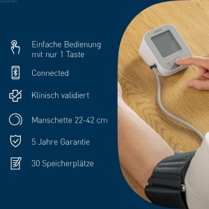 Tensiometru digital OMRON X2 Connect Bluetooth Manseta universala 22-42 cm - Img 4