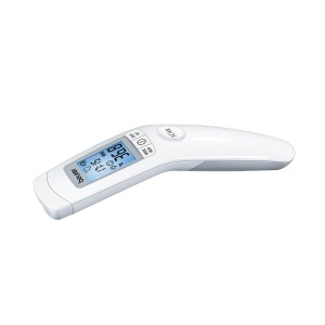 Termometru clinic cu infrarosu fara contact Beurer FT 90 / termometru pentru bebelusi / pentru masurarea usoara a fruntii pentru adulti si copii / afisaj digital / cu baterie, 1 bucata (1 pachet) - Img 1