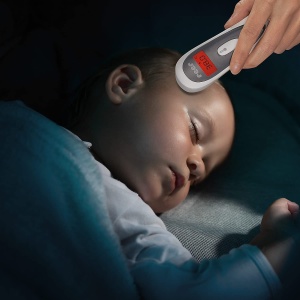 Termometru clinic cu infrarosu Reer Colour SoftTemp 3in1 pentru bebelus cu detector optic de febra alb - Img 9
