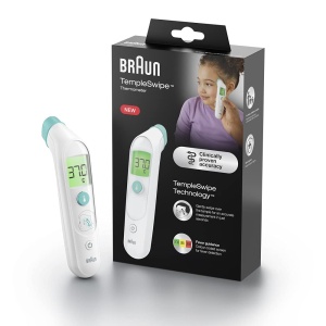 Termometru digital Braun Sensian Swipe 5 BST200, tehnologie TempleSwipe, afisaj colorat