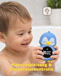 Termometru Digital Pinguin Robo Toys pentru Baie si Camera, LCD, Reincarcabil, Silikon BPA-free - Img 3