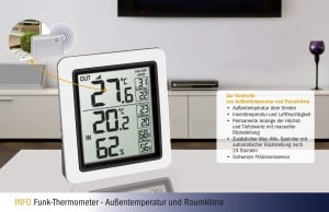 Termometru digital TFA Dostmann INFO, masurare temperatura interioara si exterioara, alb - Img 8