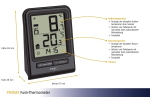 Termometru digital TFA Dostmann Prisma, masurare temperatura interioara si exterioara - Img 2