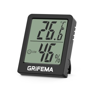 Termometru Mini Digital Grifema GA2902B, Hygrometru, Display LCD, Negru