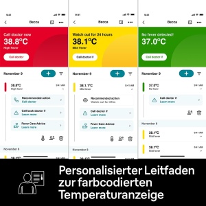 Termometru pentru urechi Braun ThermoScan(r) 7+ connect | Compatibil cu aplicatia Braun Family Care(tm) | Tehnologie de precizie(r) a varstei | Afisaj digital cu coduri de culori | Prietenos cu bebelusii si copiii mici - Img 3
