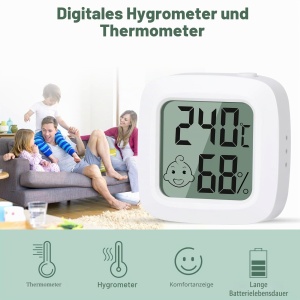 Termometru si Higrometru Vinabo, Precizie Mare, Display LCD, Portabil - Img 6