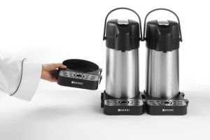 Termos cu pompa Hendi, 3L, otel inoxidabil, baza rotativa 360, argintiu - Img 3