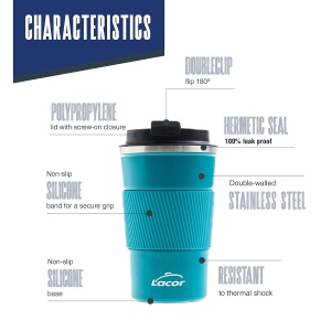 Termos Lacor Ocean 63135, 500 ml, inox dublu perete, albastru - Img 4