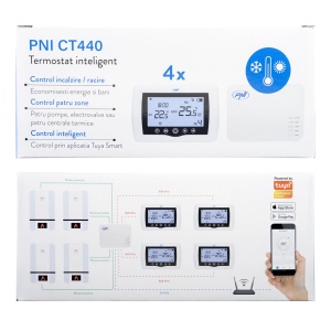Termostat Inteligent PNI CT440, Wireless, WiFi, Control 4 Zone, Alb - Img 9