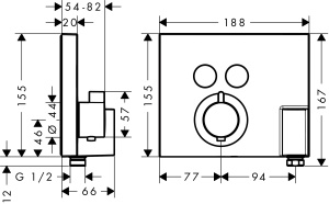 Termostat pentru dus hansgrohe ShowerSelect, crom, 2 consumatori, design modern - Img 3
