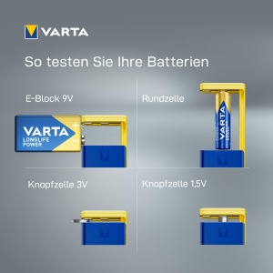 Tester de baterii VARTA LCD pentru AAAAACD9V si Knopfzellen, cu 2x LR44 - Img 6