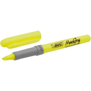 Textmarker BIC Highlighter Grip, set 5 culori, varf ascutit, confortabil - Img 3