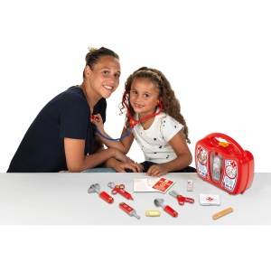 Theo Klein 4350 Husa pentru medic cu telefon mobil | Carcasa robusta cu stetoscop, seringa si multe altele |Jucarii pentru copii de la 3 ani - Img 6