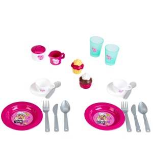 Theo Klein 9527 Cos de picnic Barbie I Cos robust de jucarii plin de vase colorate si briose pentru doi I Dimensiuni 25 cm x 20 cm x 225 cm I Jucarii  - Img 2