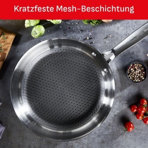 Tigaie din inox Tefal Eternal Mesh 28 cm, antiaderenta, pentru toate tipurile de aragaz - Img 2
