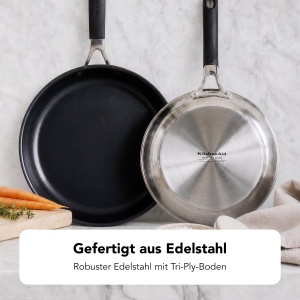 Tigaie din otel inoxidabil KitchenAid 24 cm - Inductie, antiaderenta, ergonomica - Img 6