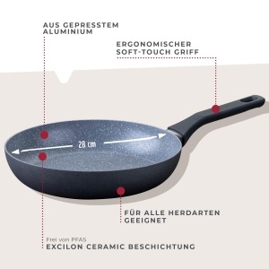 Tigaie Fackelmann Cosmo 28 cm Aluminiu Ceramic Soft-Touch - Img 2