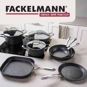 Tigaie FACKELMANN Crossroad 20 cm, din aluminiu reciclat, PFAS-free, neagra - Img 7