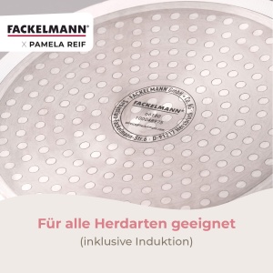 Tigaie Fackelmann x Pamela Reif 20 cm Aluminiu reciclat Beige pastel Acoperire ceramica fara PFAS - Img 4