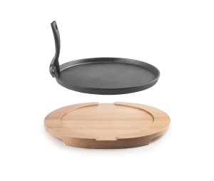Tigaie fonta IBILI 627030 cu suport din lemn 30 cm antiaderenta - Img 3