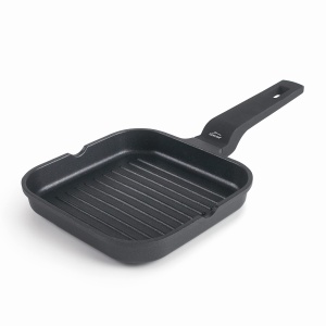 Tigaie grill mini Lacor 25162 100 aluminiu turnat antiaderenta compatibila inductie 14x14 cm negru