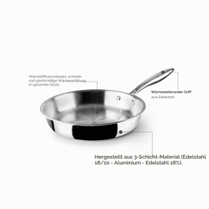 Tigaie IBILI Dreilagige, 22 cm, inox, inductie, fara teflon - Img 2