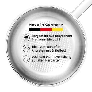 Tigaie inox Fissler Original-Profi, 28 cm, neacoperita, cu bratara larga