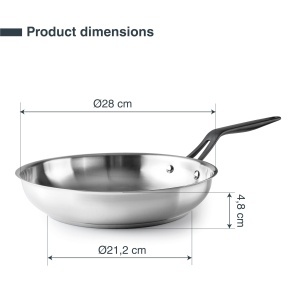 Tigaie inox Lacor 47328, 28 cm, antiaderenta, compatibila inductie - Img 2