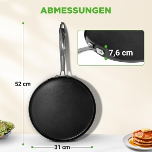 Tigaie pentru crepes Nutrichef 30 cm, aluminiu, antiaderenta, pentru toate tipurile de plite - Img 7