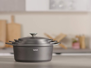 Tigaie pentru gatit Tefal Trattoria 24 cm, aluminiu, antiaderent, neagra - Img 5