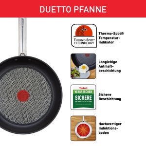 Tigaie Tefal Duetto 28cm Inox Antiaderenta Compatibila Inductie - Img 2