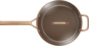 Tigaie ZWILLING Milano 28 cm cu capac din sticla, aluminiu, antiaderenta ceramica, maro - Img 2