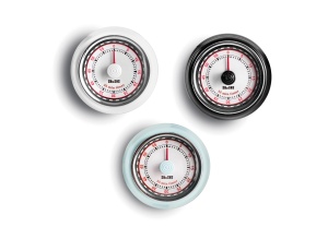 Timer mecanic retro IBILI, 7,5 cm, metal emailat, diverse culori