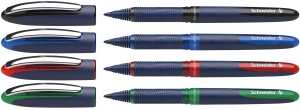 Tintenroller Schneider One Business 0,6 mm, set 4 culori (negru, albastru, rosu, verde)