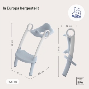 Toaleta pentru copii Rotho Babydesign TOP XTRA cu treapta pliabila, gri - Img 5