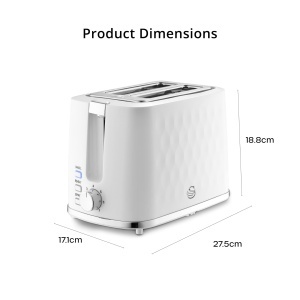 Toaster 2 felii Swan Hexton ST19037WHT, 900 W, alb cu accente cromate - Img 6