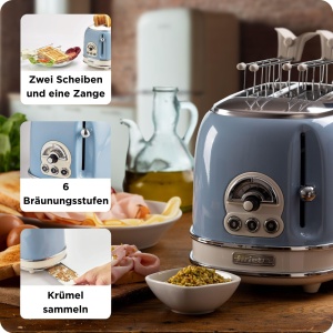 Toaster Ariete Vintage 155, 2 feliute, 810W, albastru - Img 4