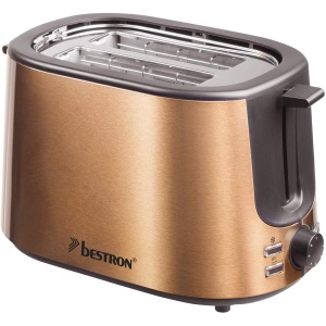 Toaster Bestron ATS1000CO, 1000W, 2 fante, inox cu aspect cupru - Img 1