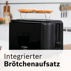 Toaster Bosch DesignLine TAT3P423DE, 970 W, Functie decongelare, Negru - Img 4