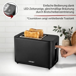 Toaster Digital Cloer 3930 pentru 2 felii, 750-900W, negru - Img 3