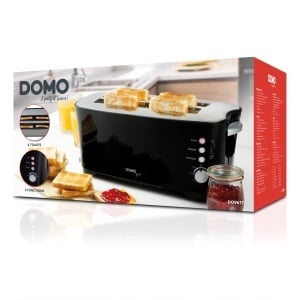 Toaster DOMO DO961T - 2 Toastschlitze pentru 4 Toasts - 1350 W - Negru - Img 6