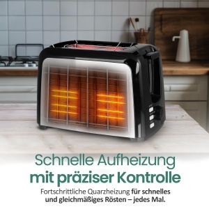 Toaster Emerio TO-123924, 750W, 2 fante extra late, negru - Img 6