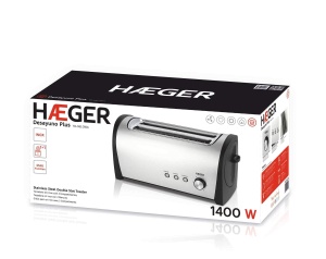 Toaster Haeger TO-14D.010A 1400 W cu 2 fante, inox, control electronic - Img 6