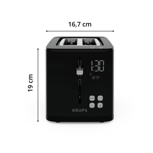 Toaster Krups KH641810 Smartn Light 7 trepte de rumenire Display digital Negru - Img 7