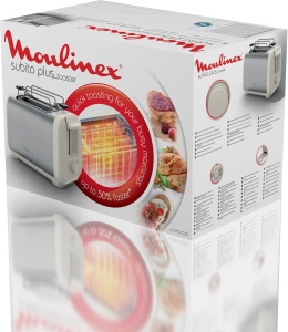 Toaster Moulinex Subito LT5S1AE0, 1200 W, 2 fante, alb si inox - Img 9