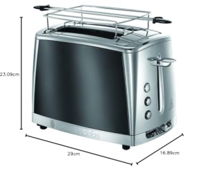 Toaster Russell Hobbs Luna 23221-56 2 felii Gri inox 6 trepte de rumenire Functie decongelare - Img 9