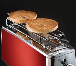 Toaster Russell Hobbs Luna 23250-56 Inox Rosu 6 trepte de rumenire Functie de decongelare - Img 3