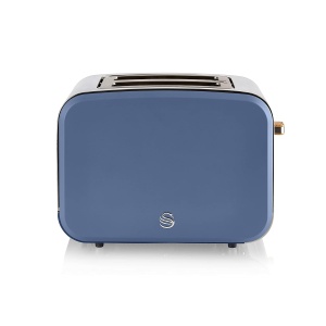 Toaster Swan Nordic pentru 2 felii, 6 niveluri de rumenire, inox, albastru mat - Img 2