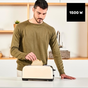Toaster Taurus Vintage Creme, 1500W, 2 fante lungi, 7 niveluri de rumenire - Img 2